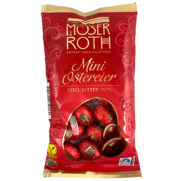 Шоколадные яйца черный шоколад (веган) Мозер Роч Moser Roth 70% 150g