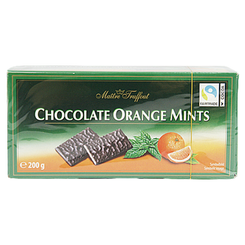 Шоколад апельсин-ментол Маітре Maitre Truffaut Chocolate orange-mint 200g 16шт/ящ