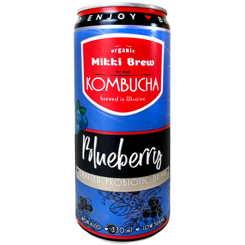 Комбуча чорниця Міккі Брю Mikki Brew blueberry 330ml 12шт/ящ