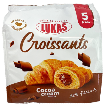 Круасаны с какао кремом Лукас Lukas cocoa cream 5*45g 10шт/ящ