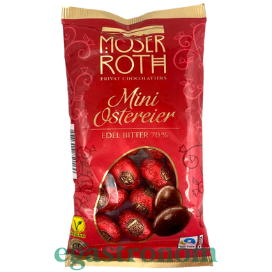 Шоколадные яйца черный шоколад (веган) Мозер Роч Moser Roth 70% 150g