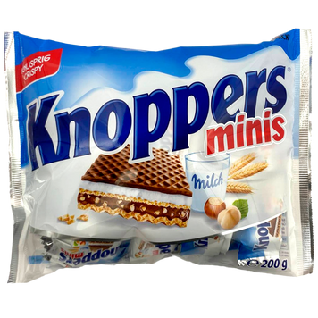 Вафлі з горіховим кремом міні Кноперс Knoppers mini 220g 12шт/ящ