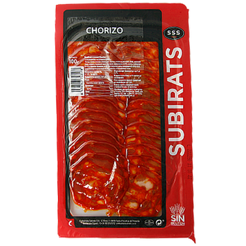 Ковбаса нарізка чорізо Субіратс chorizo Subirats 100g 15шт/ящ