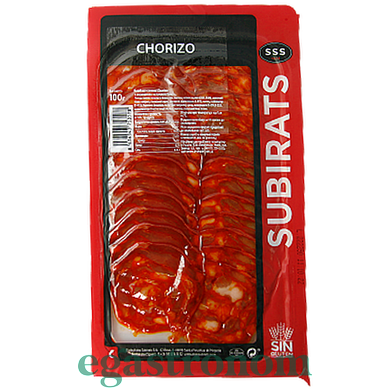 Колбаса нарезка чоризо Субиратс chorizo ​​Subirats 100g 15шт/ящ