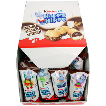 Батончики бегемотики з какао хеппі хіппо Кіндер Kinder happy hippo kakao 28*20,7g 28шт/ящ
