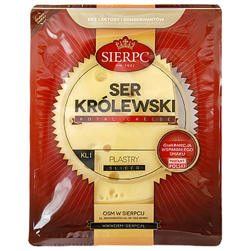 Сыр нарезка Серпс Королевский без лактозы Sierpc Krolewski 150g 15шт/ящ