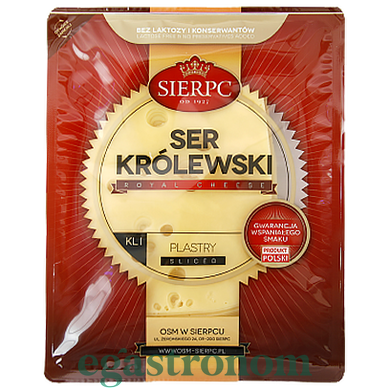 Сыр нарезка Серпс Королевский без лактозы Sierpc Krolewski 150g 15шт/ящ