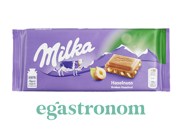 Шоколад Мілка подрібнений лісовий горіх Milka broken haselnuss 100g 22шт/ящ