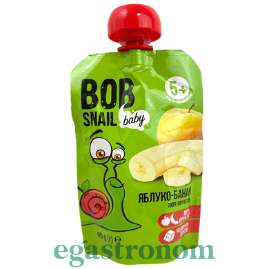 Пюре фруктове (дитяче харчування) яблуко-банан Равлик Боб Bob snail 90g 10шт/ящ