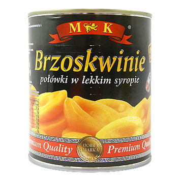 Персики консервовані МК ж/б brzoskwinie MK w lekkim syropie 820g/470g 12шт/ящ