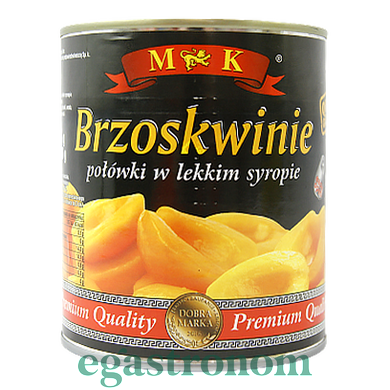 Персики консервовані МК ж/б brzoskwinie MK w lekkim syropie 820g/470g 12шт/ящ