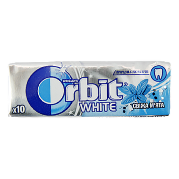 Жувальна гумка свіжа м'ята (без цукру) Орбіт вайт Orbit White 14g 30шт/ящ