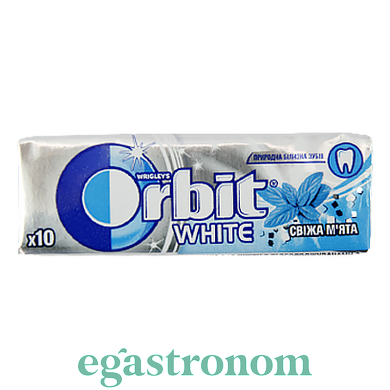 Жувальна гумка свіжа м'ята (без цукру) Орбіт вайт Orbit White 14g 30шт/ящ