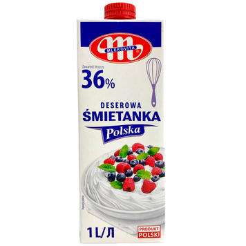 Сливки 36% Млековита Mlekovita 1L 12шт/ящ