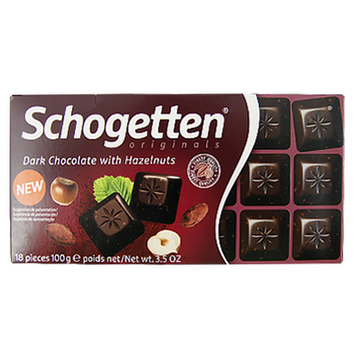 Шоколад Шогеттен Schogetten dark chocolate with hazelnuts 100g 15шт/ящ