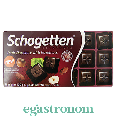 Шоколад Шогеттен Schogetten dark chocolate with hazelnuts 100g 15шт/ящ