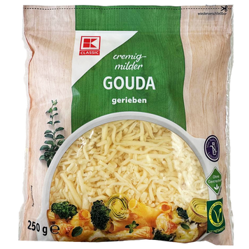 Сир тертий гоуда К-класік K-classic gouda 250g 6шт/ящ
