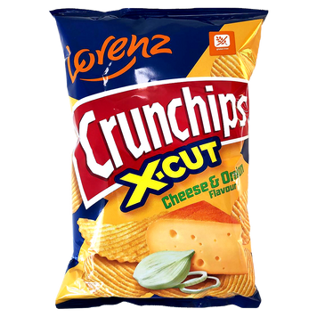 Чипси рифлені сир та цибуля Лоренц Lorenz crunchips 75g 25шт/ящ