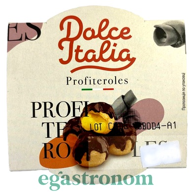 Десерт профітролі Дольче Італія Dolce Italia profiteroles 80g 8шт/ящ