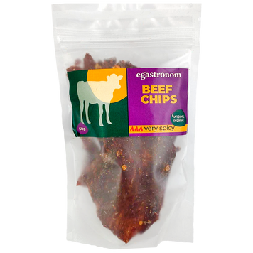 Чипси з телятини дуже гострі Єгастроном Egastronom beef very spicy 50g