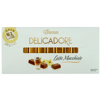 Шоколад молочний лате-мак'ято Барон Делікадоре Baron Delicadore latte macchiato 200g 12шт/ящ