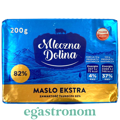 Масло Молочная долина 82% Mlechna Dolina 200g 40шт/ящ