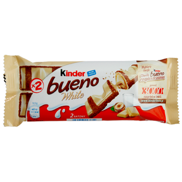 Вафельний батончик буено білий шоколад Кіндер Kinder bueno 39g 15шт/ящ