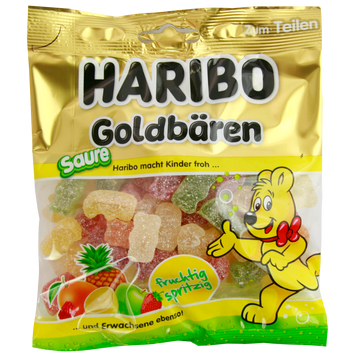 Желейки ведмедики з кислою посипкою Харібо Haribo goldbaren saure 175g 18шт/ящ