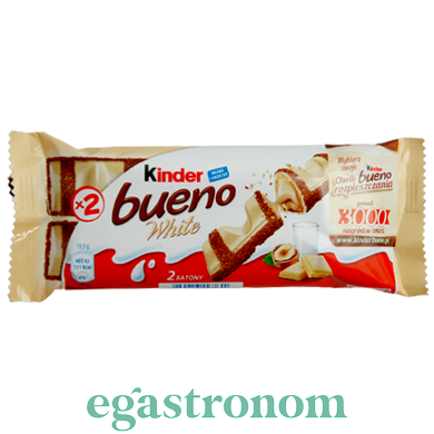 Вафельний батончик буено білий шоколад Кіндер Kinder bueno 39g 15шт/ящ