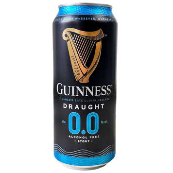 Пиво безалкогольне темне Гіннес Guinness Draught 0% 440ml ж/б 10шт/ящ