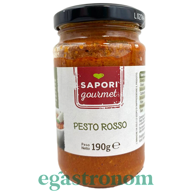 Соус песто гурме красное Сапори Sapori gourmet rosso 190g 12шт/ящ