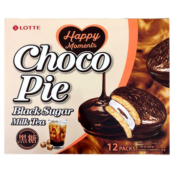 Печиво зі смаком молочного чаю з коричневим цукром Чоко Пай Choco Pie 336g (8*12,28g) 8пач/ящ