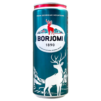 Вода газована мінеральна лікувальна-столова Боржомі Borjomi ж/б 330ml 12шт/ящ