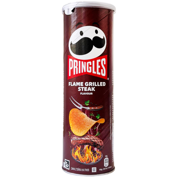 Чипси зі смаком стейку на грилі Прінглс Pringles flame grilled steak 165g 19шт/ящ