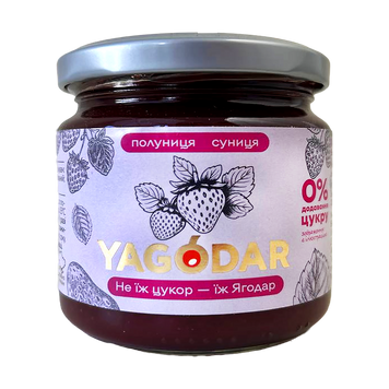 Джем без цукру полуничний з суницею Ягодар Yagodar 210g 12шт/ящ