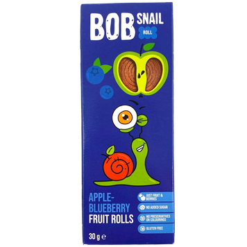 Цукерки натуральні яблуко-чорниця Равлик Боб Bob snail 30g 24шт/ящ