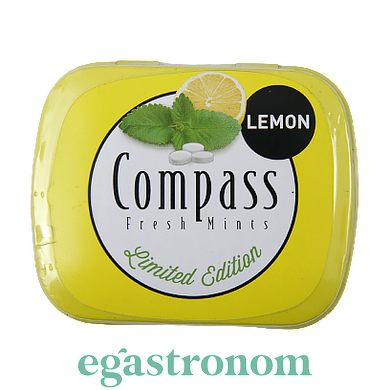 Льодяники лимон Компас Compass lemon 14g 12шт/уп 10уп/ящ