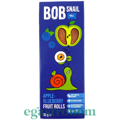 Конфеты натуральные яблоко-черника Улитка Боб Bob snail 30g 24шт/ящ