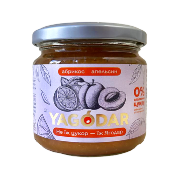 Джем без цукру абрикосовий з апельсином Ягодар Yagodar 210g 12шт/ящ