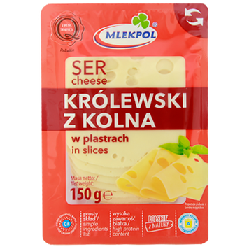 Сыр нарезка королевский Млекпол Mlekpol krolewski 150g 12шт/ящ