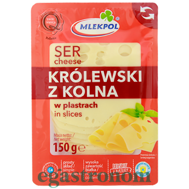 Сир нарізка королівський Млекпол Mlekpol krolewski 150g 12шт/ящ