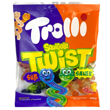 Желейки черв'яки Троллі Trolli squiggle twist 150g 18шт/ящ