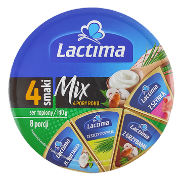 Сир плавлений мікс 4-ох смаків Лактіма Lactima mix 140g 12шт/ящ