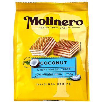 Вафлі зі смаком кокосу Молінеро Molinero 200g 10шт/ящ