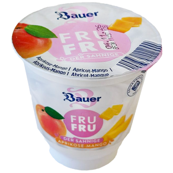 Йогурт абрикос манго 10% жиру Бауер Bayer 150g 20шт/ящ