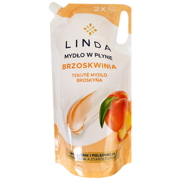 Мило рідке делікатне запаска персик Лінда Linda peach 1L 6шт/ящ