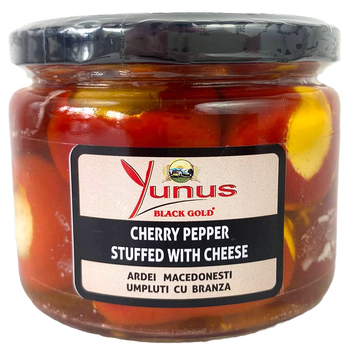 Перець чері фарширований сиром Юнус Yunus cherry pepper 290ml 12шт/ящ