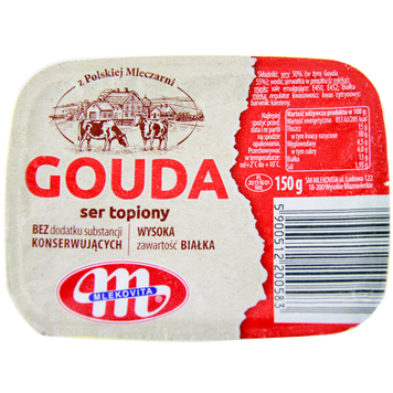 Крем-сыр плавленый гауда Млековита Mlekovita gouda 150g 12шт/ящ