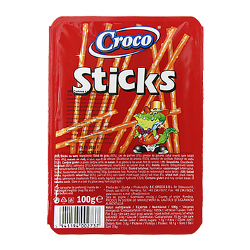 Печиво соломка солена Кроко Croco sticks 100g 16шт/ящ