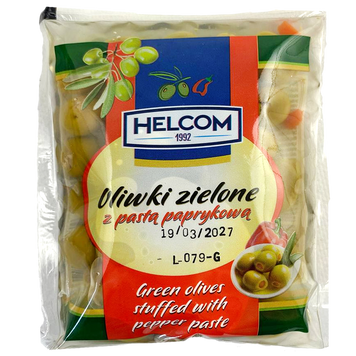 Оливки фаршировані перцем Хелком Helkom 80/195g 20шт/ящ